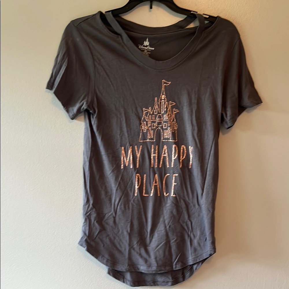 Disney Gray 'My Happy Place' Short Sleeve Tee